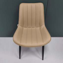 Living and Home Set of 2 Taupe Brown PU Leather Dining Chair - Wilko - thumbnail 1