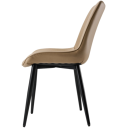 Living and Home Set of 2 Taupe Brown PU Leather Dining Chair - Wilko - thumbnail 4