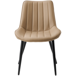 Living and Home Set of 2 Taupe Brown PU Leather Dining Chair - Wilko - thumbnail 5