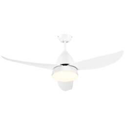 Portland White Reversible Ceiling Fan with Light - Size: 122 x 122 x 45cm - Wilko - thumbnail 1