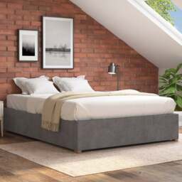 Aspire Furniture Super King Size Steel Plush Platform Ottoman Bed - Silver - Aspire Beds - Wilko