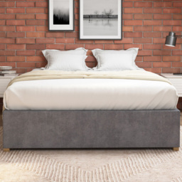 Aspire Furniture Super King Size Steel Plush Platform Ottoman Bed - Silver - Aspire Beds - Wilko - thumbnail 4