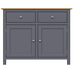 FWStyle Taberno 2 Drawer 2 Door Graphite Blue and Oak Sideboard - Size: 76 x 96 x 33cm - Wilko - thumbnail 4