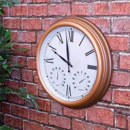 St Helens Copper Effect Round Garden Clock with Thermometer and Hygrometer 38cm - Wilko - thumbnail 3