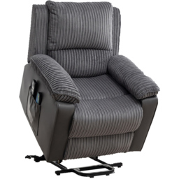 Furniture One Grey Electric Rise Recliner Armchair with Massager - Size: Single - Wilko - thumbnail 3