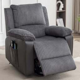 Furniture One Grey Electric Rise Recliner Armchair with Massager - Size: Single - Wilko