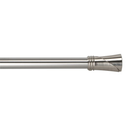 Evie 210 to 360cm Extendable Silver Curtain Pole - Wilko - thumbnail 1