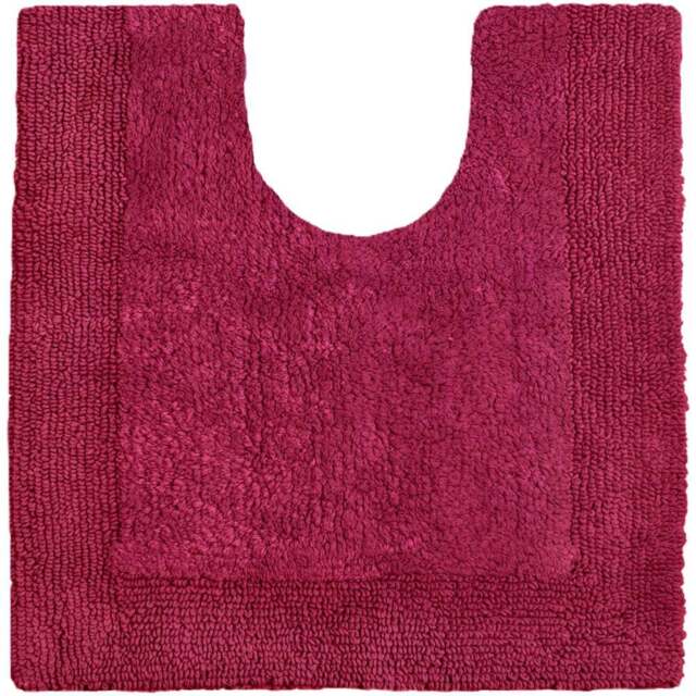 Allure Bath Fashions Elegance Beetroot Reversible Pedestal Mat 53 x 55cm - Red - Wilko - image 1