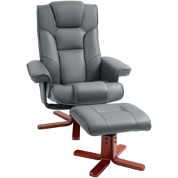 Portland Grey Recliner Armchair with Footstool - Size: Single - Wilko - thumbnail 3