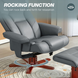 Portland Grey Recliner Armchair with Footstool - Size: Single - Wilko - thumbnail 6