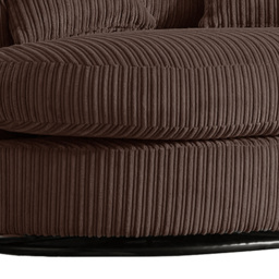 Portland Luxor Chocolate Jumbo Cord Swivel Chair - Size: Single - Brown - Wilko - thumbnail 4