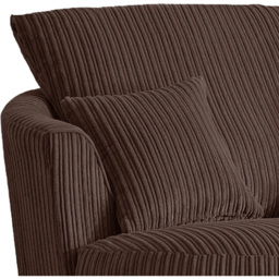 Portland Luxor Chocolate Jumbo Cord Swivel Chair - Size: Single - Brown - Wilko - thumbnail 5