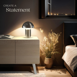 tectake Kade Nickel Matt Retro Battery Powered Table Lamp - Size: 34 x 25 x 25cm - Silver - Wilko - thumbnail 3