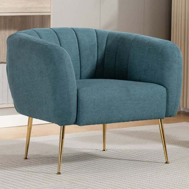 Artemis Home Stanton Teal Fabric Shell Accent Chair - Size: Single - Wilko - image 1