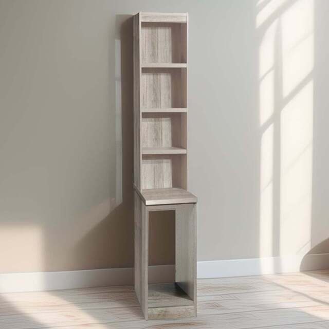 R White Cabinets 4 Shelf Desktop Tower Storage with Hutch Grey - Size: 182.8 x 30 x 54cm - Wilko - image 1