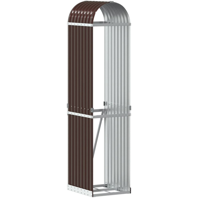 vidaXL Brown Galvanised Steel Firewood Log Holder 170 x 40 x 45cm - Wilko - image 1