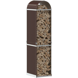 vidaXL Brown Galvanised Steel Firewood Log Holder 170 x 40 x 45cm - Wilko - thumbnail 3