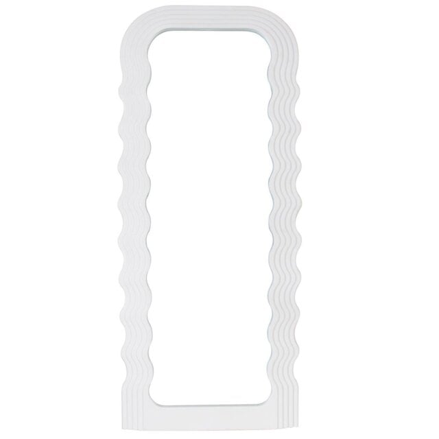 White Wavy Polypropylene Mirror 110 x 46cm - The Port. Co Gallery - Wilko - image 1