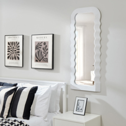 White Wavy Polypropylene Mirror 110 x 46cm - The Port. Co Gallery - Wilko - thumbnail 3