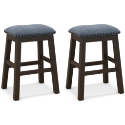 Costway Brown Padded Bar Stool Set of 2 - Size: 65 x 44 x 18cm - Wilko - thumbnail 3