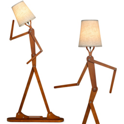 Costway Wooden Shape Changing Floor Lamp - Size: 84 x 31 x 20cm - Cream - Wilko - thumbnail 4