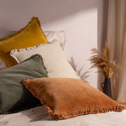 Yard Bertie Saffron Cotton Velvet Cushion - Size: 45 x 45cm - Multi - Yard Living - Wilko - thumbnail 7