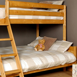 Brooklyn Triple Sleeper Caramel Wooden Bunk Bed - Size: Single + Small Double - Cream - Wilko - thumbnail 3