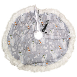Samuel Alexander USB LED The Snowman Fabric Christmas Tree Skirt 90cm - Size: 90 x 90 x 4cm - Grey - Wilko