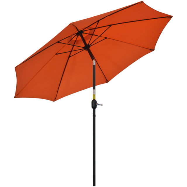 Outsunny Orange Crank and Tilt Parasol 2.6m - Size: 3m - Wilko - image 1