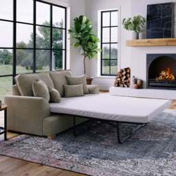 Alba City 2 Seater Fossil Fabric Sofa Bed - Brown - Wilko - thumbnail 1