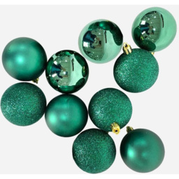 Shatchi 5cm Emerald Green Shatterproof Christmas Bauble 24 Pack - Wilko - thumbnail 6