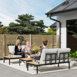 Outsunny 4 Seater Grey Garden Corner Sofa Set - Wilko - thumbnail 4