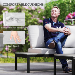Outsunny 4 Seater Grey Garden Corner Sofa Set - Wilko - thumbnail 7