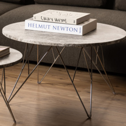 Florence Prunus Grey and Brown Marble Top Round Coffee Table - Furniture To Go - Wilko