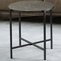 Furniture To Go Lamoine Matt Black Round Side Table - Size: 45 x 40 x 40cm - Wilko