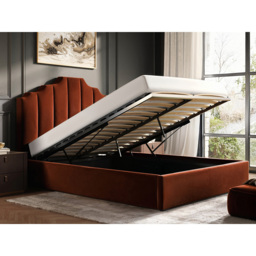 Flair Margot Double Orange Velvet Ottoman Bed - Wilko - thumbnail 6