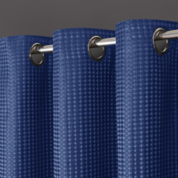 Velosso Waffle Navy Blackout Curtains 168 x 183cm - Size: W 168 x D 183cm - Blue - Wilko - thumbnail 3