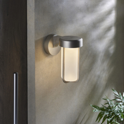 Merano Bevento Brushed Silver LED Frosted Glass Outdoor Wall Lamp - Size: 18 x 11 x 20.8cm - Wilko - thumbnail 6