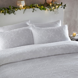 furn. Snowflake Double White Duvet Cover Set - Wilko - thumbnail 3