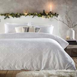furn. Snowflake Double White Duvet Cover Set - Wilko - thumbnail 1
