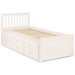 Julian Bowen Surf White Maisie Bed with Underbed and Drawers - Size: Single - Wilko - thumbnail 3
