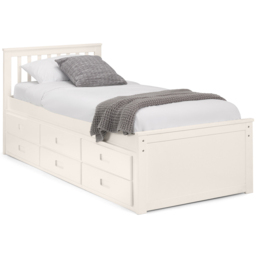 Julian Bowen Surf White Maisie Bed with Underbed and Drawers - Size: Single - Wilko - thumbnail 5