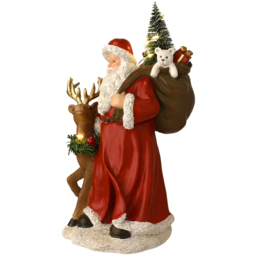 The Seasonal Gift Co Regal Tidings LED Santa and Reindeer Figurine Christmas Decoration 22cm - Size: 22 x 19 x 10cm - Red - The Seasonal Gift Co. - Wi - thumbnail 4