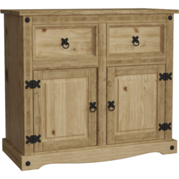 Vida Designs Corona 2 Door 2 Drawer Pine Sideboard - Size: 40 x 86 x 76cm - Brown - Wilko - thumbnail 3
