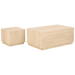 Florence Dice Travertine Rough Paper Effect Coffee Table Set of 2 - Size: 42 x 100 x 42cm - Cream - Furniture To Go - Wilko - thumbnail 3