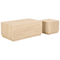 Florence Dice Travertine Rough Paper Effect Coffee Table Set of 2 - Size: 42 x 100 x 42cm - Cream - Furniture To Go - Wilko - thumbnail 5