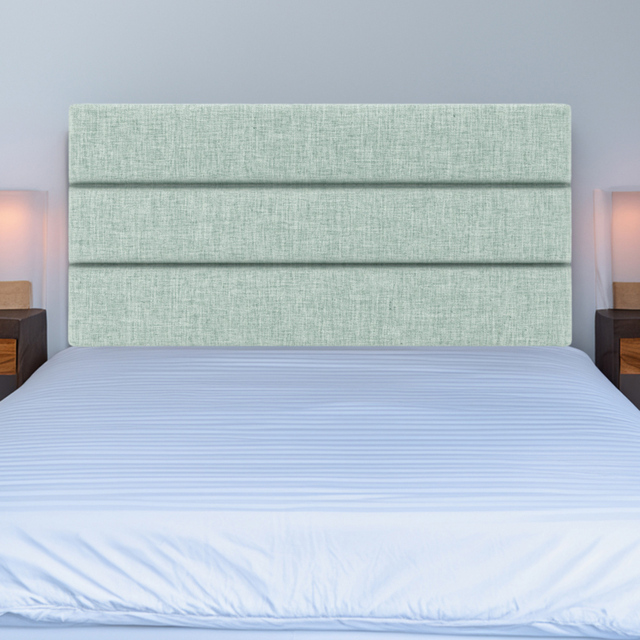 Bedmaster Double Duck Egg Linen Milan Lined Headboard - Blue - Wilko - image 1