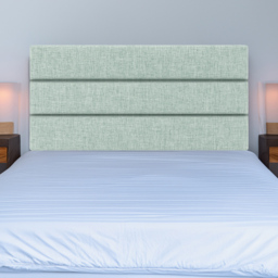 Bedmaster Double Duck Egg Linen Milan Lined Headboard - Blue - Wilko - thumbnail 1