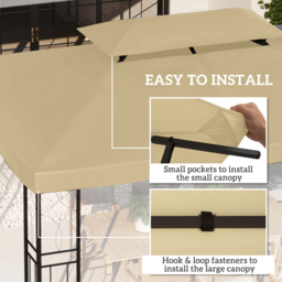 Outsunny 3 x 4m Cream White 2 Tier Gazebo Replacement Canopy - Wilko - thumbnail 6
