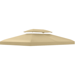 Outsunny 3 x 4m Cream White 2 Tier Gazebo Replacement Canopy - Wilko - thumbnail 1
